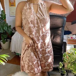 Pink Velvet Rose Minidress